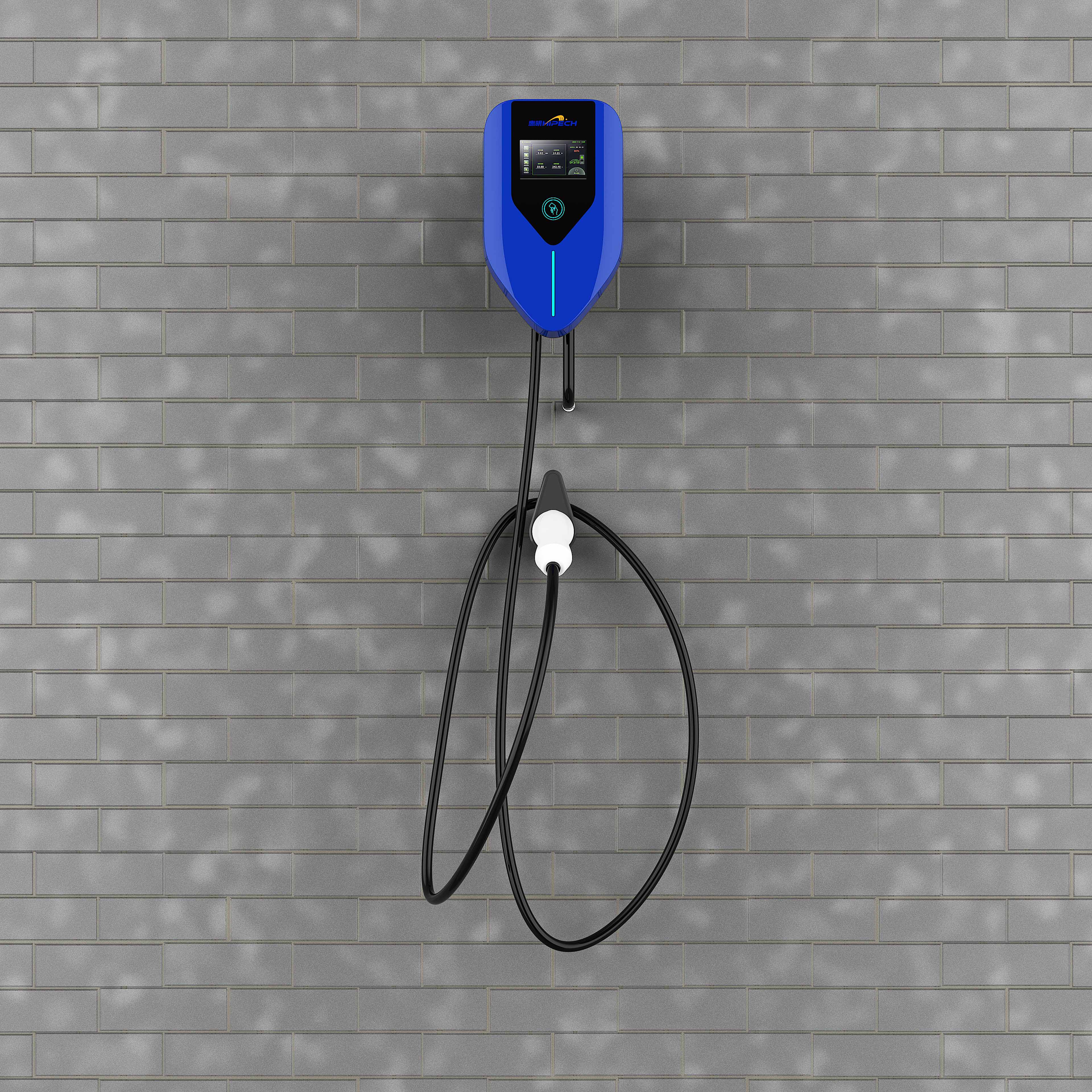 Portable Electric Vehicle Charger 32A 7KW Ev Charging Station with Screen And Bluetooth