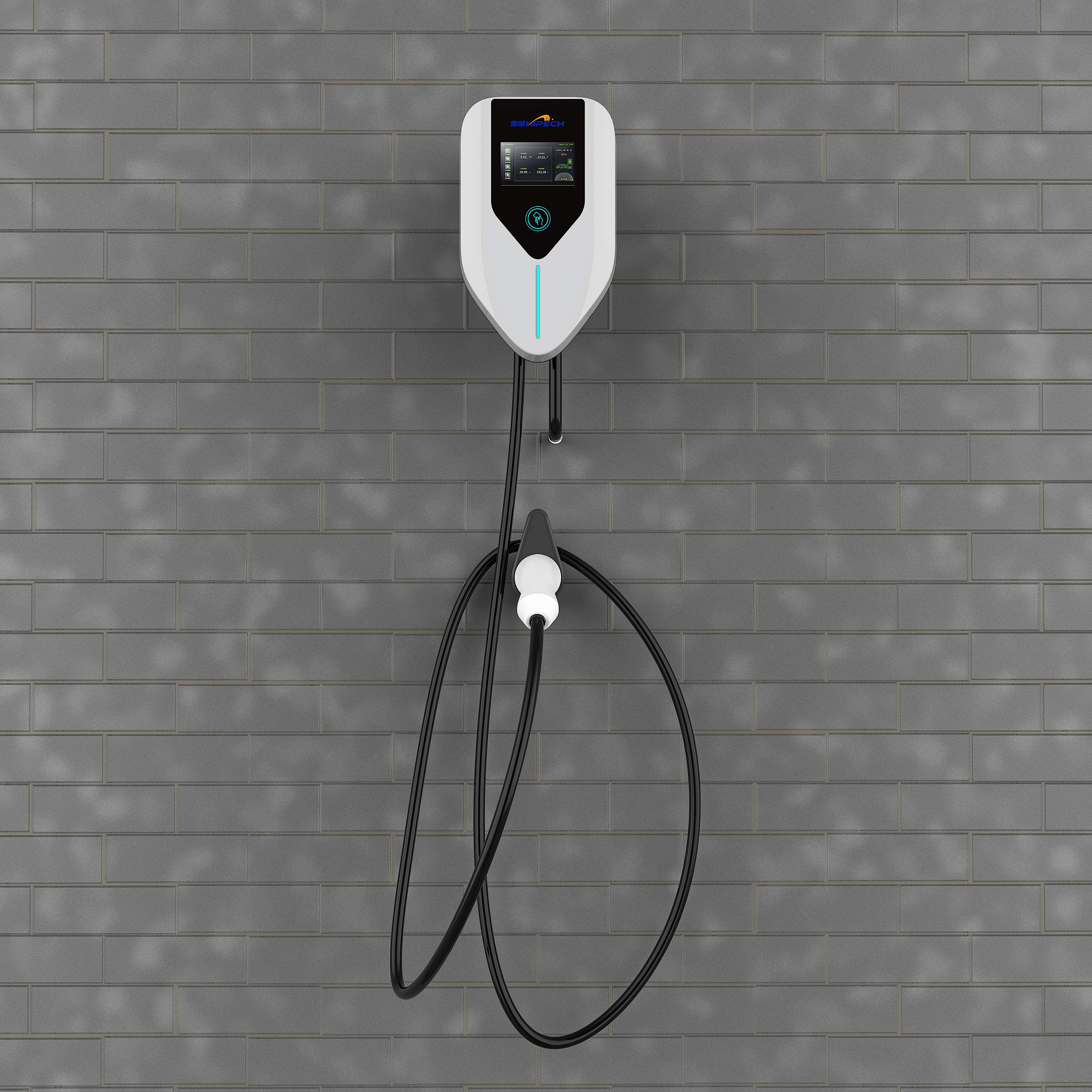 Portable Electric Vehicle Charger 32A 7KW Ev Charging Station with Screen And Bluetooth